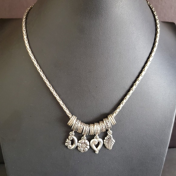 Brighton Live Love Laugh Dream Silver Plated Charm Pendant Necklace 18 inches - Picture 3 of 6